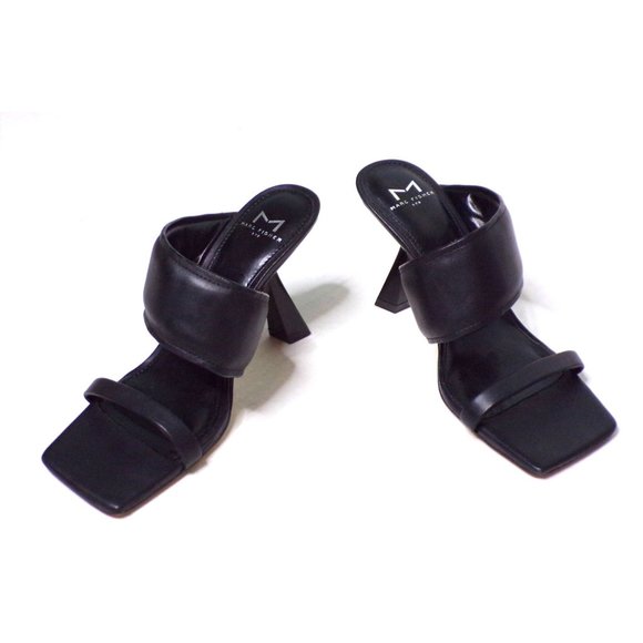 🆕 MARC FISHER Deann Slide Flared Heel Sandals Shoes Black 6.5 - Picture 5 of 10